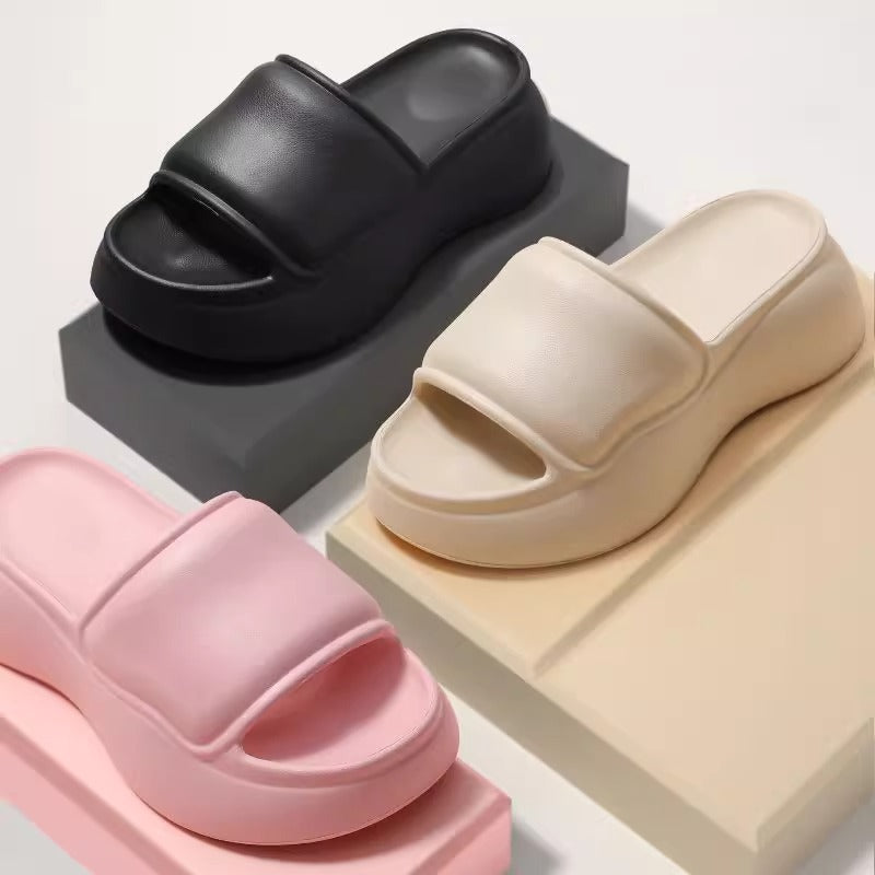 6cm eva platform slides - women's summer indoor/outdoor fashion sandals - comfortable, thick-soled, anti-slip beach shoes