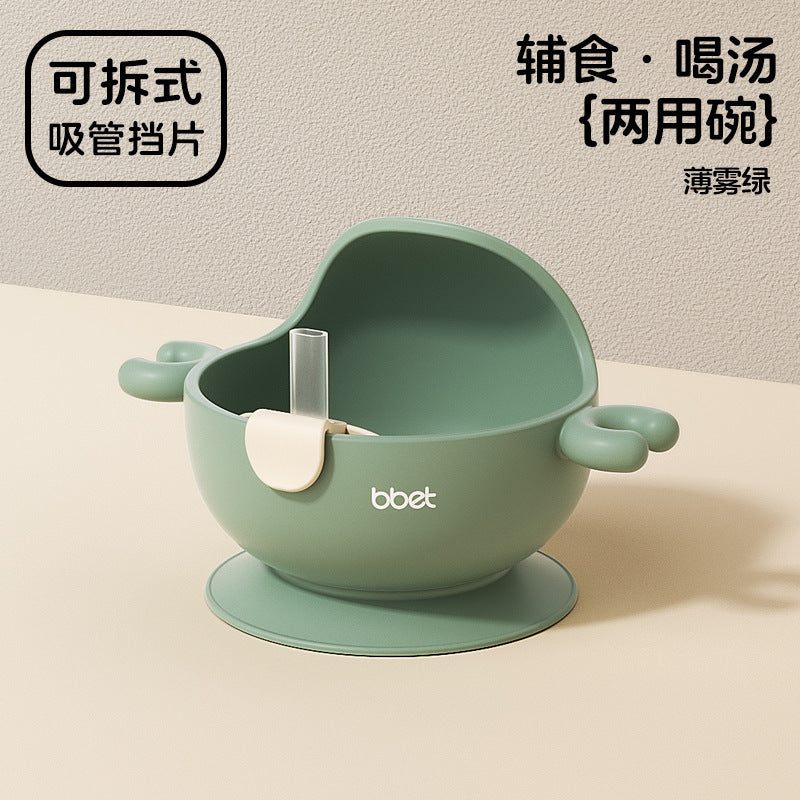 baby bowl kids anti-fall anti-scalding eating suction cup silicone water cup baby soft silicone food supplement bowl dinner plate