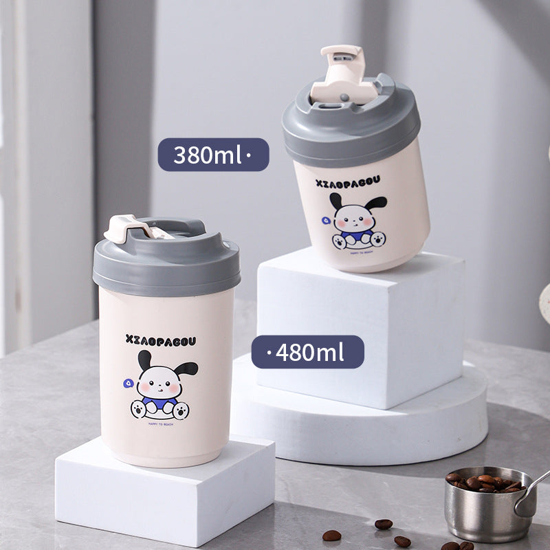 Factory direct sales 304 stainless steel puppy coffee cup portable car water cup yellow duck cup gift