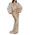 summer new women's clothing - cross-border  us & europe - vintage polka dot v-neck puff sleeve cinched waist dress