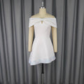 European and american sexy bowknot off-the-shoulder sequin bodycon bandeau waist party a-line dress