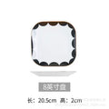 Minimalist nordic gold-trimmed western dinner plate creative tableware ceramic model room club steak plate black and white geometric set