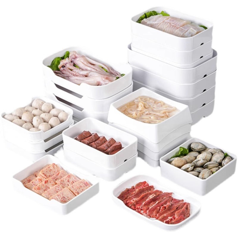 Fat beef plate melamine hotpot restaurant buffet plate tableware barbecue plate commercial side dish dish lettuce bucket haidilao