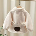 Kidsfleece-linedoutwearnew arrivalbabyfall and winterthickenedcashmere boys and girls styleheattech winter tops