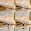 [copper inlaid with zirconium] cross-border four-leaf clover shell necklace, high-end accessible luxury women's flower, simple and versatile sweater chain jewelry