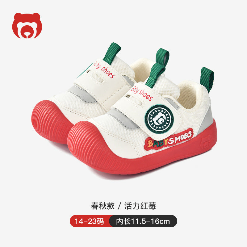 Toddler shoes for boys, spring and autumn infant shoes, soft sole functional cartoon shoes for babies aged 1-3, boys' shoes