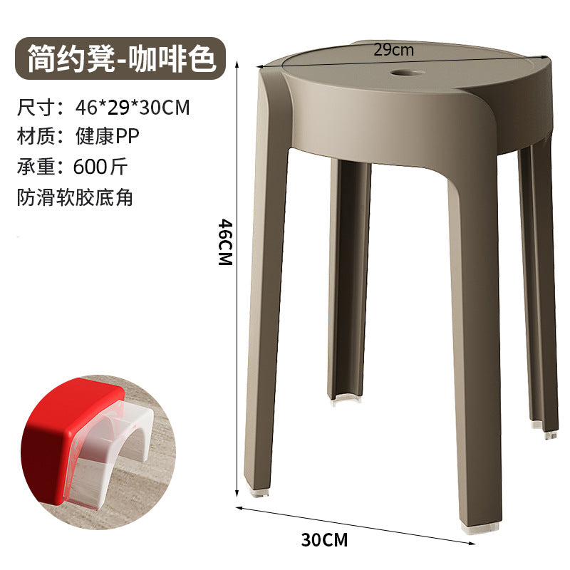 Scandinavian plastic chair thickenedfor home stool restaurant dining table chair casual desk study classy back chair bench