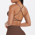 Fashion cross-border thin strap cross back yoga sports intimates large backless breathable fitness bra yoga wear for women