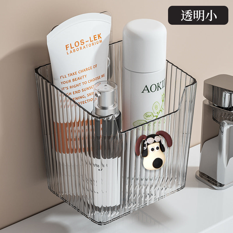 Bathroom toothbrush toothpaste comb storage rack - no drilling required - sink countertop washbasin toilet waste towel storage box