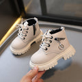 Kids' martin boots - new spring/autumn collection: leather ankle boots with side zipper for boys and girls - little yellow boots