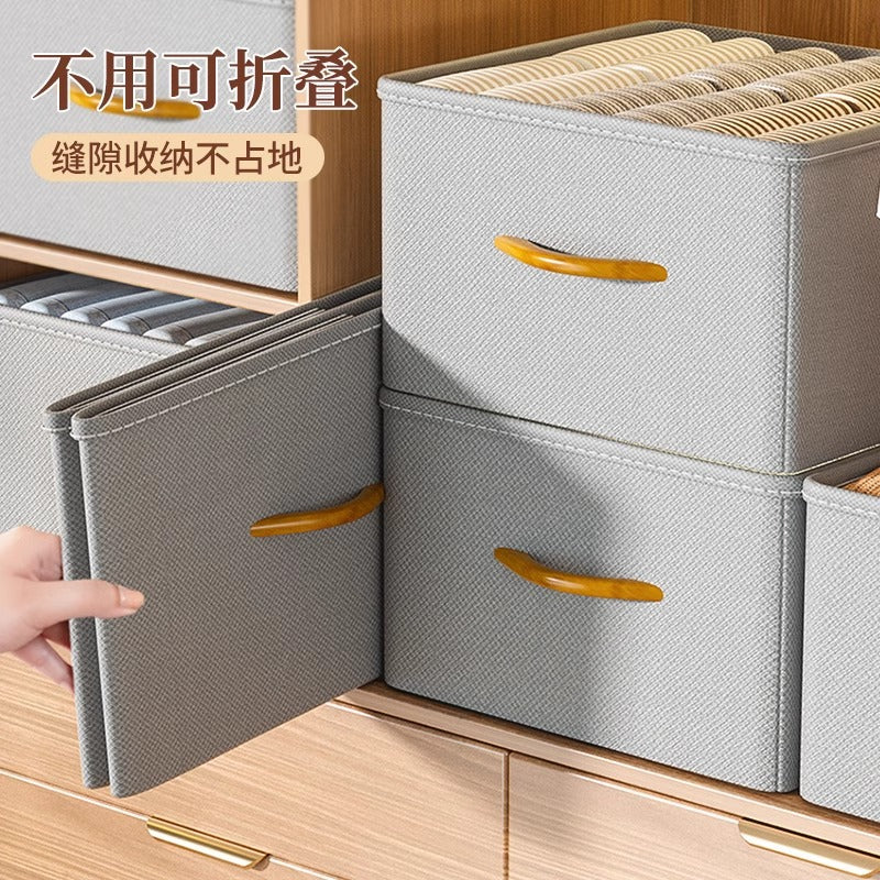 Clothes storage box, household wardrobe layered sorting box, clothing pants fabric drawer type folding storage artifact