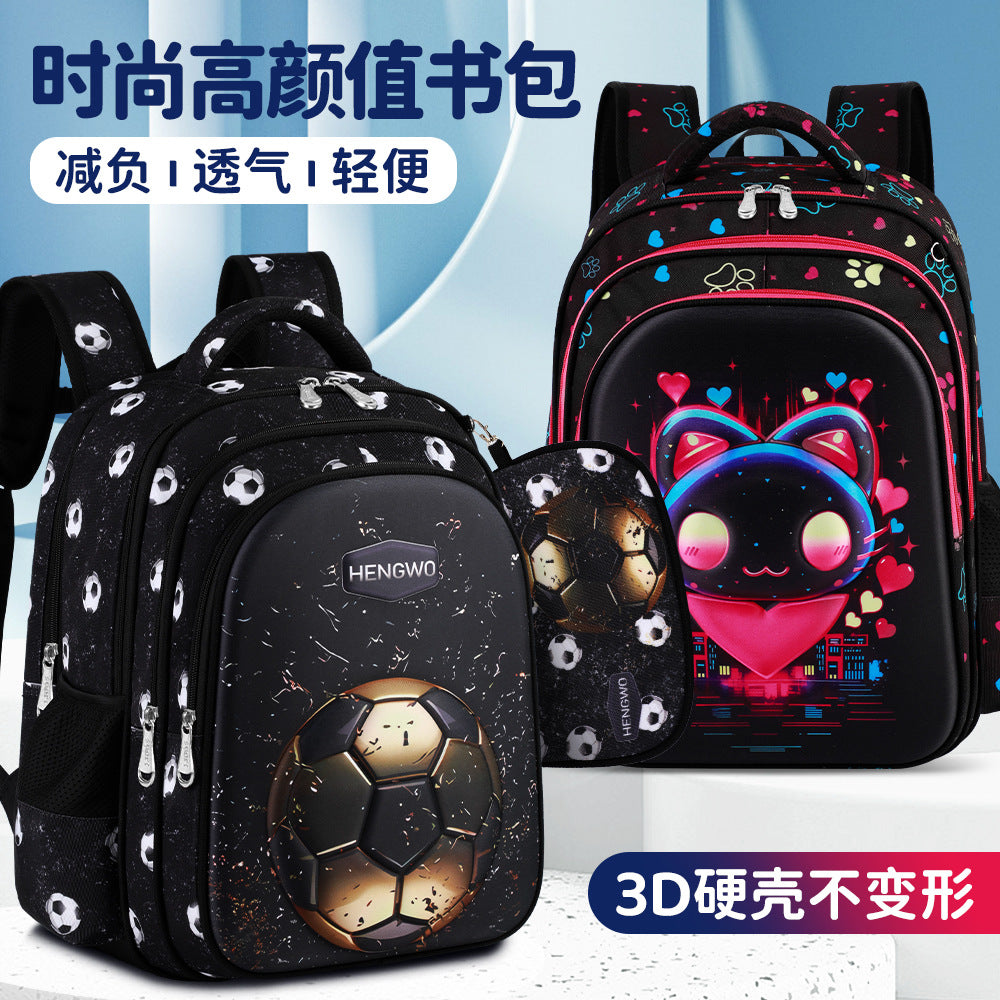 2026 new cross-border cute two-piece backpack set, russian style, unisex, large capacity, lightweight, spine-protecting backpack