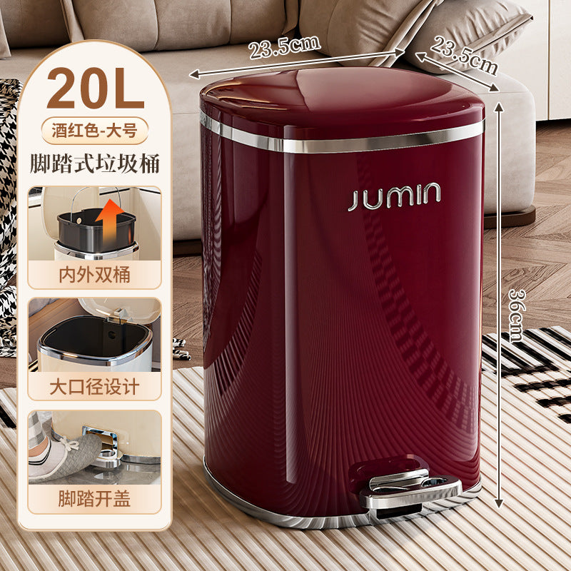 Luxury trash can - large, step-on, lidged - perfect for home, living room, kitchen, bedroom, and bathroom. plastic storage bin