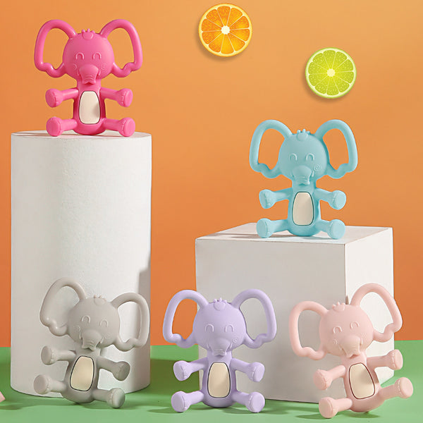Children's animal toothpaste baby molar stick baby silicone toy anti-eating hand artifact biting glue teething toy