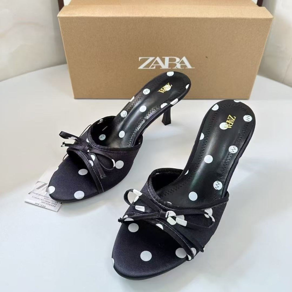 Za's new arrivals are absolutely stunning on foot! retro polka dot strappy high heel sandals, the sexy sandals of 2025