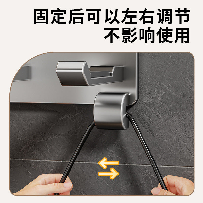 No-drill bathroom hair dryer holder, space aluminum wall-mounted organizer, anti-theft hair dryer rack for hotels and b&bs