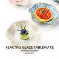 Japanese retro dipping sauce dish ceramic seasoning dish home restaurant stylish high-value seasoning snack dish cold dish plate