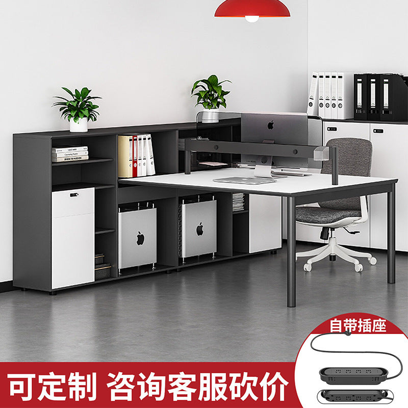 Staff office desk and chair combination workstation screen booth casual modern double four-person financial table facing each other employee table white