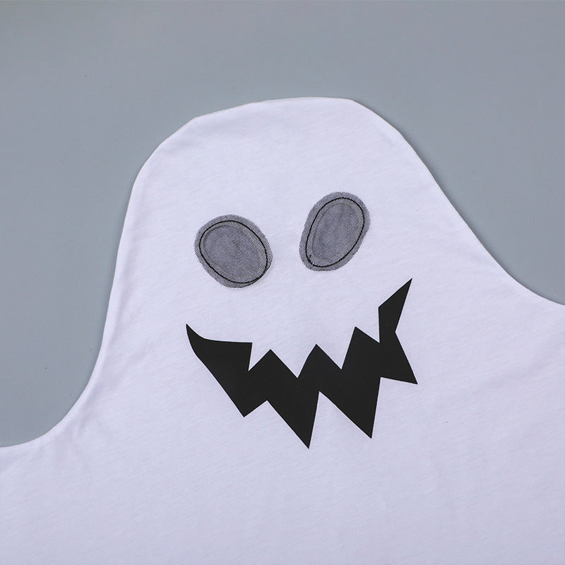 New halloween ghost face kids costume - cape character cosplay elf white ghost outfit