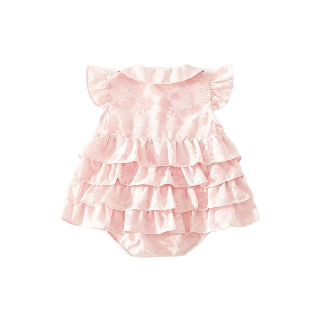 Infant summersweetoutwear hairy baby girl small fresh flying sleeves lace covered skirt elegantoutwear hairy