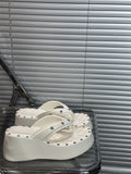 7cm punk internet celebrity thick sole flip-flops women's outwear 2026new arrivalsummer sandals and slippers for summer outings