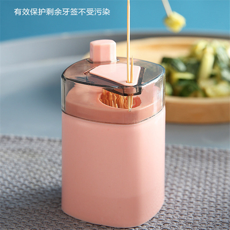 Creative Home Toothpick Box Creative Automatic Pop-up Home Living Room Press Toothpick Jar Portable Portable Portable Toothpick Holder
