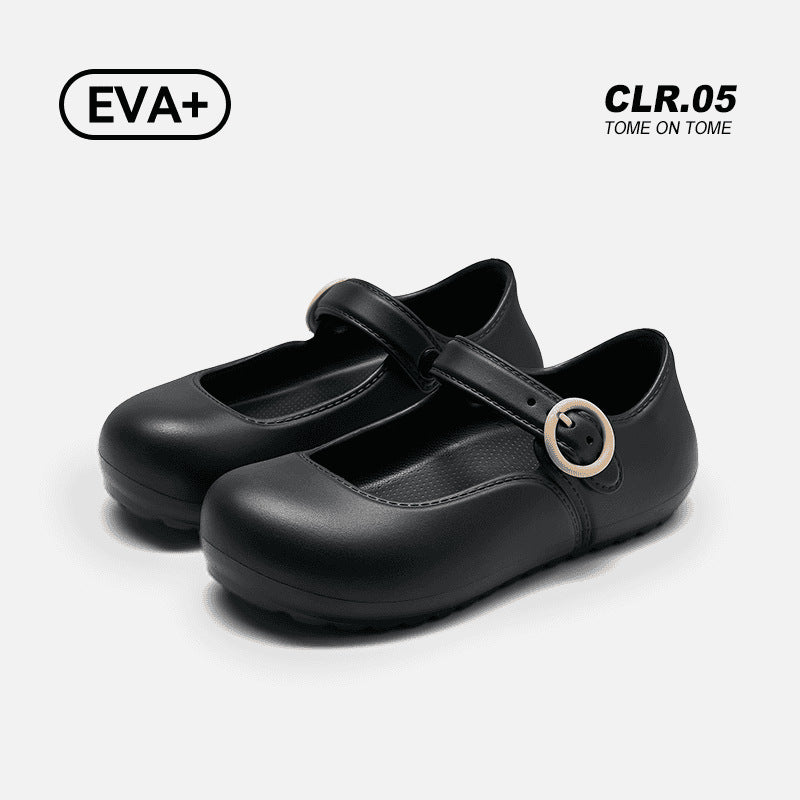 Eva new autumn outwear tweed style baotou mary jane shoes fashioneasiest for match nurse ins mary jane shoes