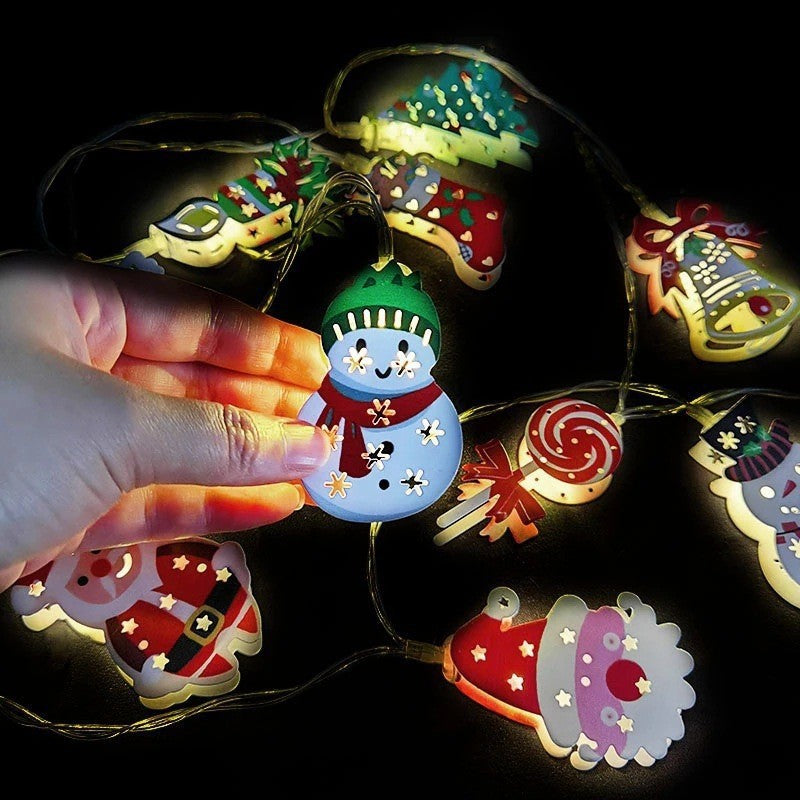 Christmas wrought iron Santa Claus LED light string deer Christmas tree mix and match Christmas elements ambient lights decorative lights