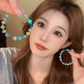 Dopamine beaded big hoop earrings - women's luxury, high-end, statement earrings - 2026 new, unique, and beautiful earrings