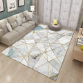 Custom-made modern minimalist marble texture plaid area rug - full coverage light luxury home living room carpet