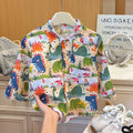 Kids' fall  new collection: 100% cotton long-sleeve shirt - casual lightweight shirt jacket for toddlers and young children with fun cartoon prints