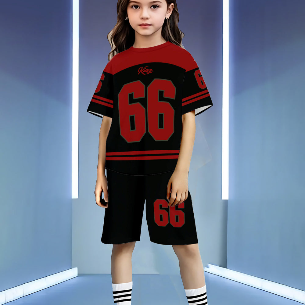 wholesale girls' short-sleeve and shorts sets, fashionable spring, summer, and autumn outfits for girls