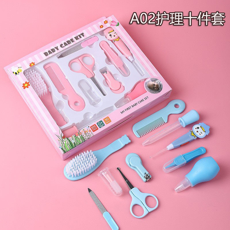 Baby nail clippers Baby nail clippers Care Newborn anti-clip meat nail clippers Ten-piece gift box set