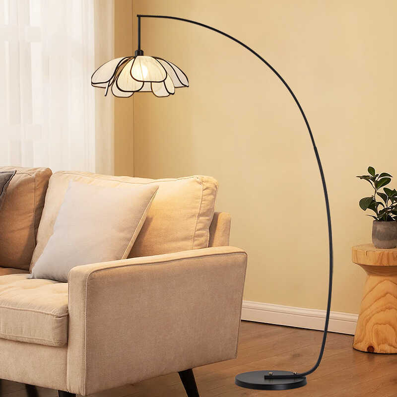 Flower wabi-sabi medieval style floor lamp japanese retro designer living room study art house b&b fishing lamp
