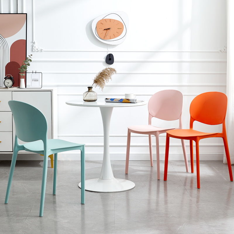 Scandinavian modern casual plastic chair for home backrest dining chair casual study chair stool restaurant chair scandinavian style