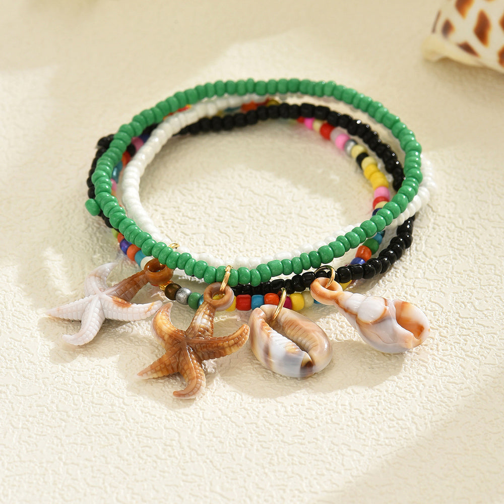 Rice beads bracelet wholesale cross-border holiday style jewelry shell accessories men's niche high-end accessible luxury hand jewelry women's bracelets