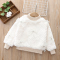 Girls' fuzzy two-piece set, thickened crew neck,  autumn/winter new collection, little girl's pullover fuzzy outfit