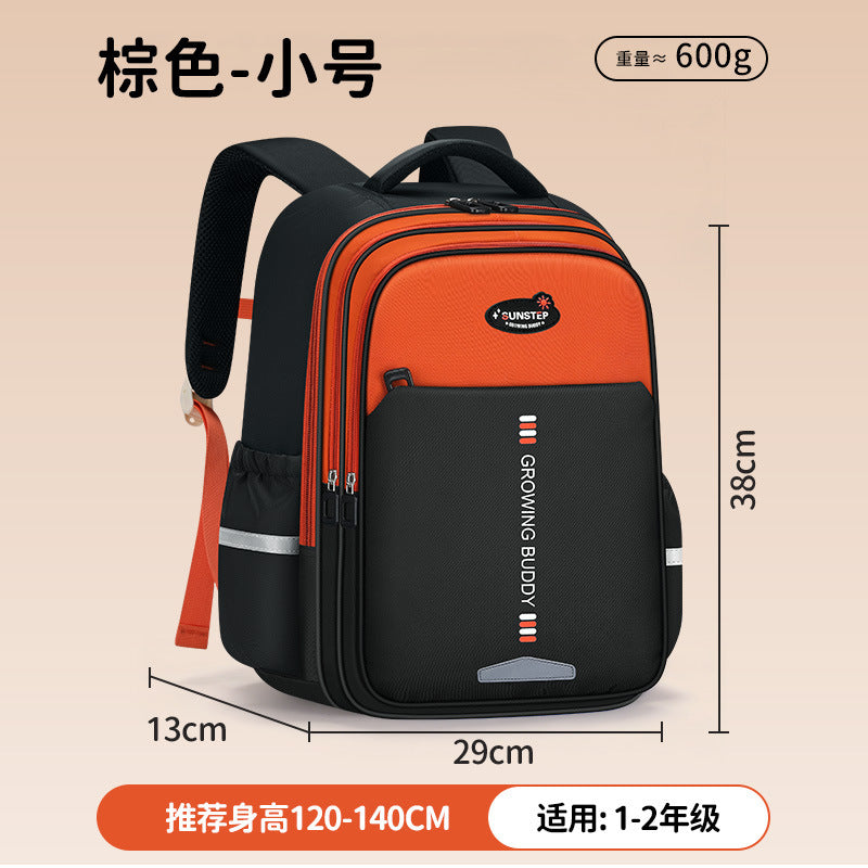 , stylish british-style elementary school backpack for grades 1-6, designed for both girls and boys. features a load-reducing, spine-protecting design, perfect as a kids' backpack