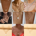 Wholesale alloy round pendant necklaces - european & american style, rhinestone embellished, unique round disc design, long layered necklace, choker