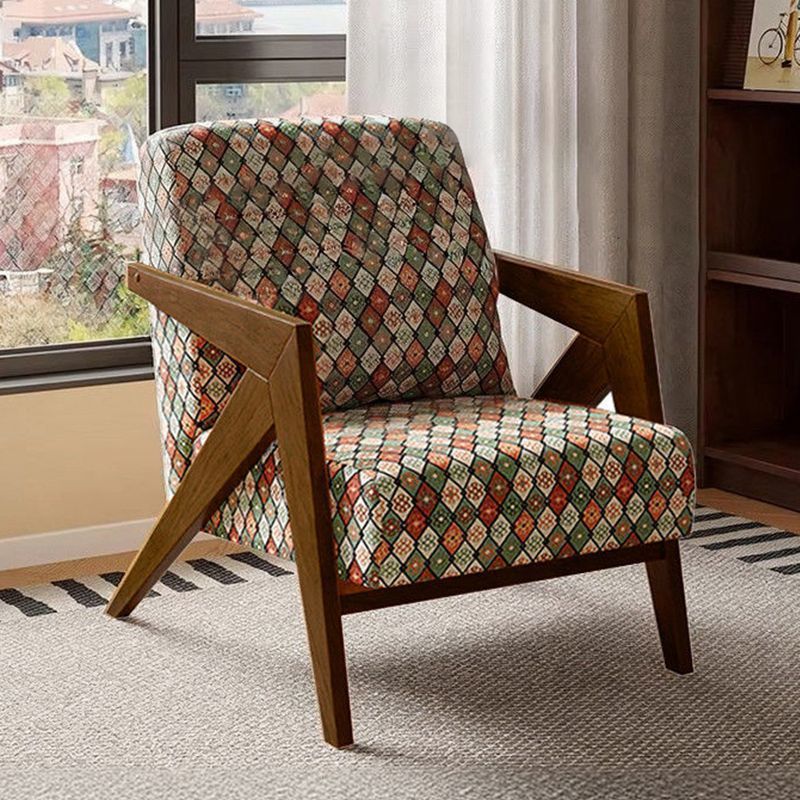 Scandinavian solid wood single sofa richard french medieval style living room sofa chair balcony casual chair lazy sofa