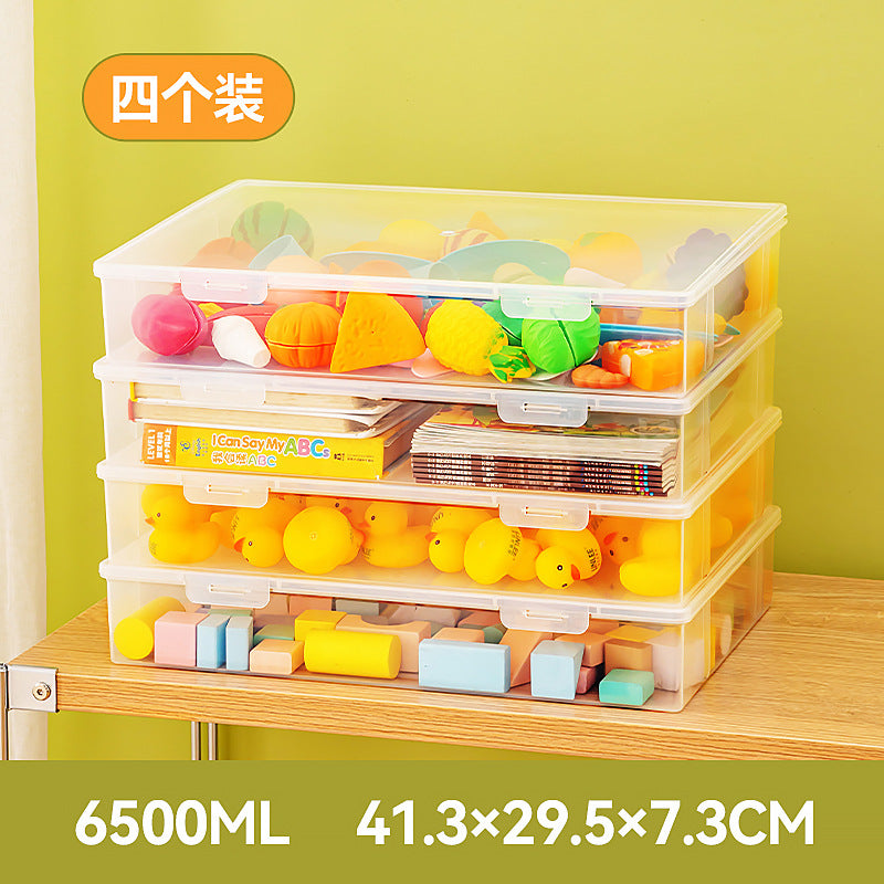 Plastic box with lid Rectangle Lego building block storage Organizing box Children's toys Transparent plastic storage box