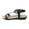 2025 summer new korean style fashionable breathable comfortable women's flat sandals, trendy rhinestone cross-border plus size sandals