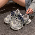 Chunky platform sneakers - "little monster" style - women's 2026 spring/summer new arrivals - versatile mesh upper, platform sole, height increasing casual athletic shoes