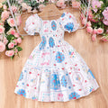Kids' short-sleeve printed smocked dress - fresh & sweet country style
