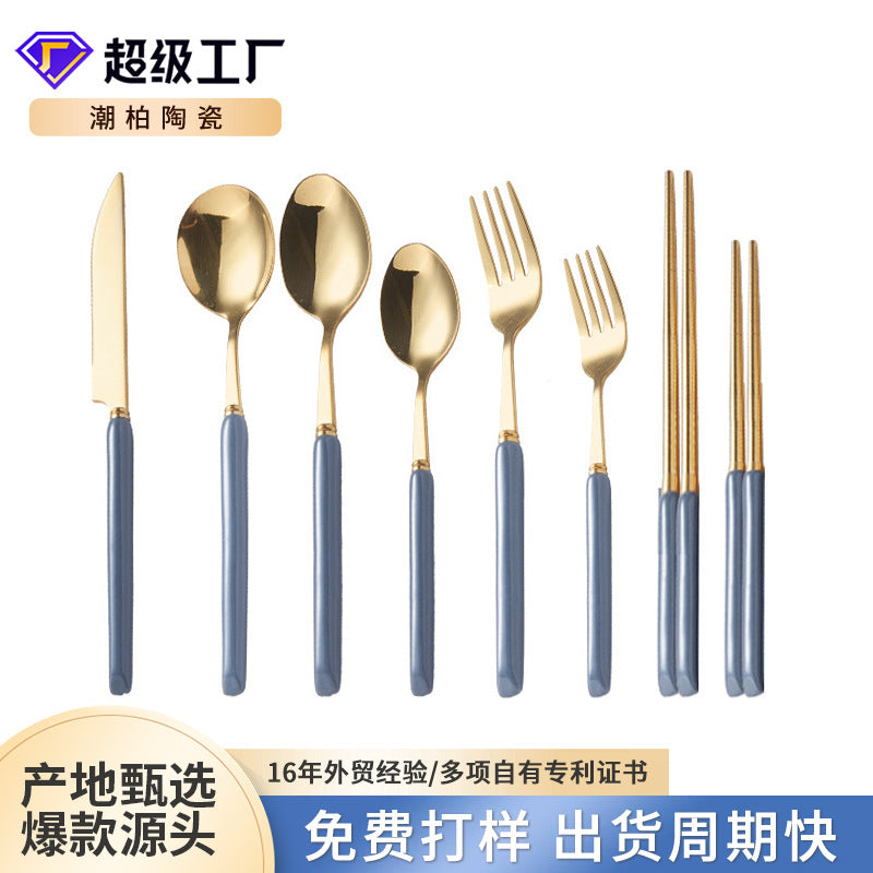 Customizable luxury nis stainless steel cutlery set - knives, forks, and spoons for home use, hotel supplies, and more
