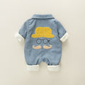 Baby outing one-piece clothes autumn winterthickened haki 0-1 years old baby boy climbing suit corduroy one-piece