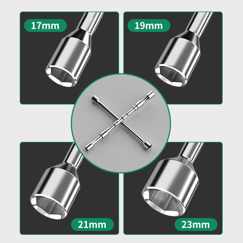 Cross socket folding wrench tool for removing tire screws, special car repair and tire changing handy gadget large wrench