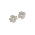 [titanium steel] hot-selling diamond necklace for women, white shell four-leaf clover pendant earrings, new high-end earrings, clavicle chain