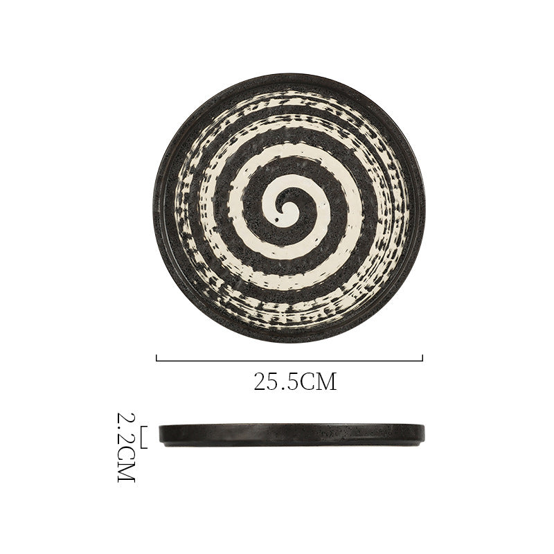 American new arrivalfashion creative ceramic steak plate stylish line ceramic western food plate with edge plate high appearance ins
