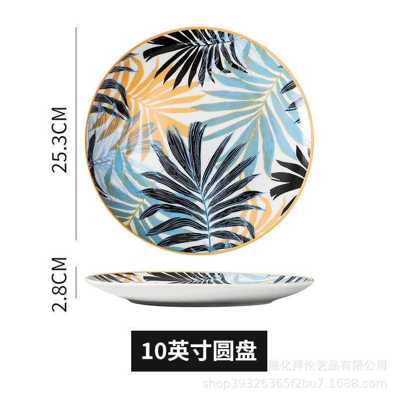 Nordic art ceramic dessert plate - three-tiered skewer plate for fruit and pastries - wholesale feature plates for hotels and restaurants